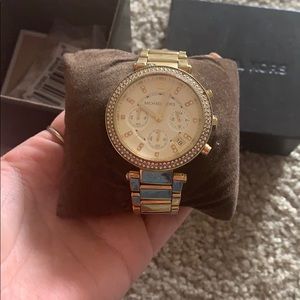 Crystal set  bezel Michael Kors watch